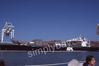 2 Photo Slides President Eisenhower Container Ship, Loading Crane Details, 1989
