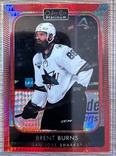 2021-22 OPC PLATINUM HOCKEY BRENT BURNS RED PRISM SP #045/199 #124 SJ SHARKS!