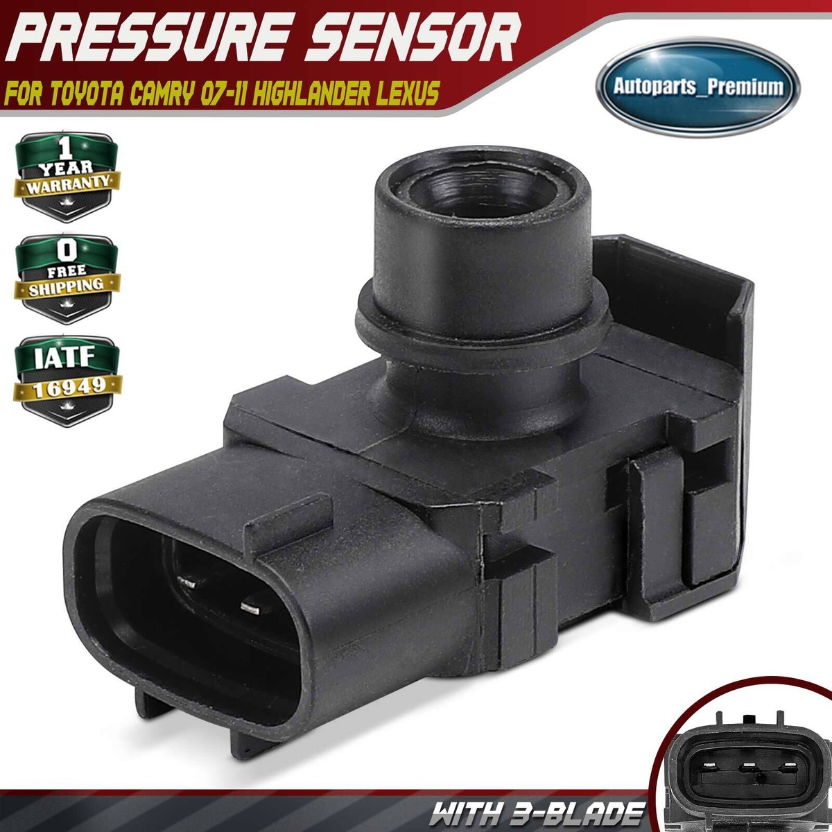 MAP Sensor For 1997-2001 Toyota Camry | ACROPIX Manifold Absolute Pressure Sensor Replacement (OE 89420-02010)