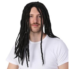 Jamaican Wig Dreadlocks Rasta Cosplay Unisex Fancy Dress Black Long Reggae Wig