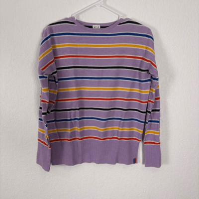 Kule Vandy Striped Sweater Purple with Colorful Striped Cotton/Nylon/Silk/Cashme