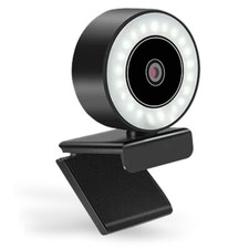 Full HD 1080p PC Webcam Camera USB With Microphone Adjustable Dimming LED Light