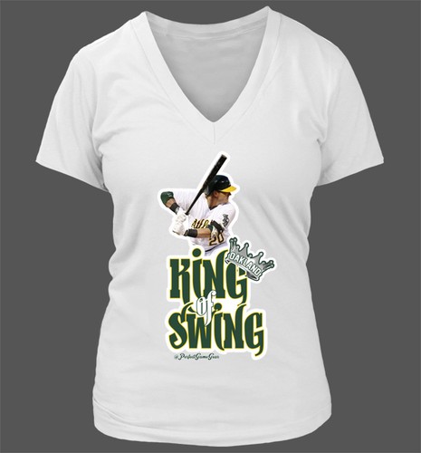 King of Swing Women's V-Neck T-Shirt - Oakland Athletics A's Josh Donaldson MVP - Picture 4 of 4