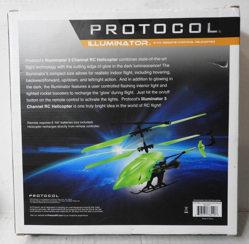 (PROTOCOL) ILLUMINATOR 3 CH. REMOTE CONTROL HELICOPTER NEW!! - Image 2 of 2