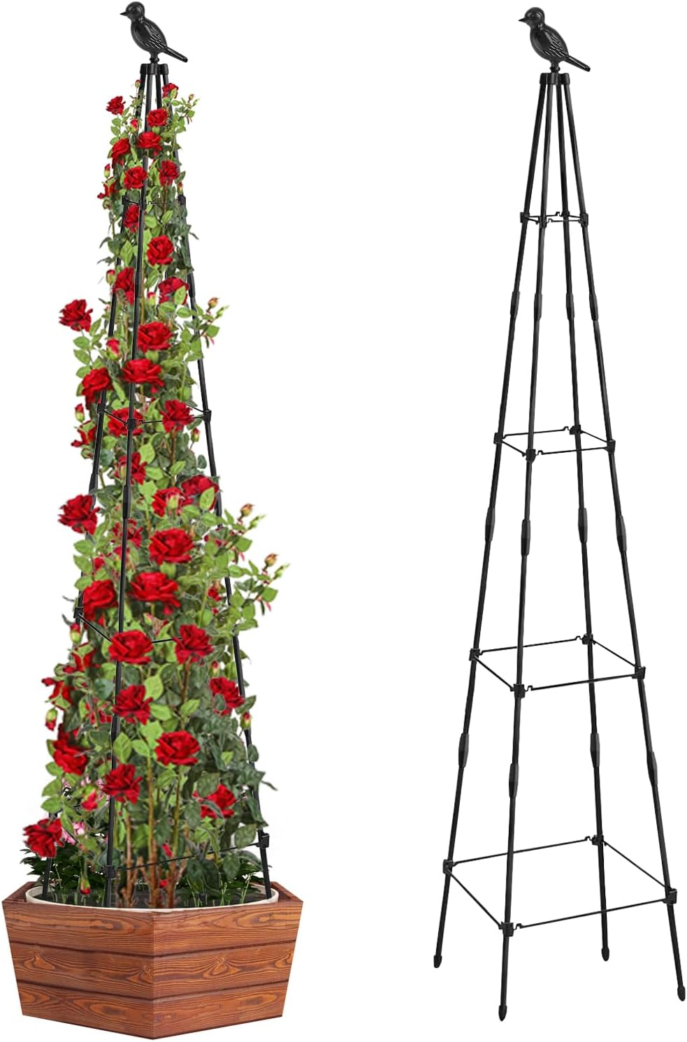 Garden Trellis for Climbing Plants Outdoor, 65 Inch Tall Plants Obelisk