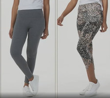 Cuddl Duds - Flexwear Set of 2 Leggings Pants - 1 - Heather Grey 1 - Animal