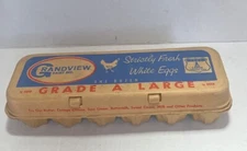 Grand View Dairy Egg Carton Dozen Eggs Vintage w/Original Empty Eggs!!