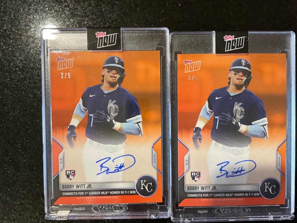 Bobby Witt Jr. 5/3/2022 Topps Now 1st MLB HR ORANGE Autograph Auto 