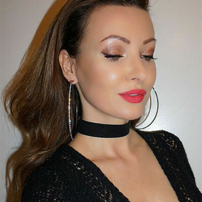 Fashion Silver Plated Hoop Earrings for Women Jewelry  Pair/set Lab-Created
