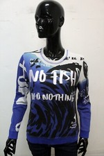 Kenzo Paris Sweatshirt Size L Women Blue Sweater Cotton Sweatshirt Pullover