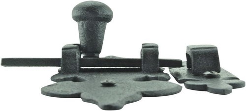 Renovators Supply Manufacturing Cabinet Latch 6 in. x 4.5 in. Wrought Iron Fleur - Picture 8 of 9