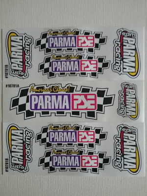 PARMA RACING TEAM # 10A - 10 Decals - 3 Sheets - Self Stick - Slot Car Decals