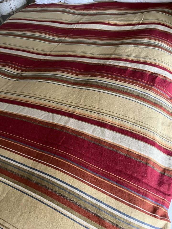 2 Pottery Barn Duvet Covers TWIN Serape Stripe Southwestern LINEN Blend