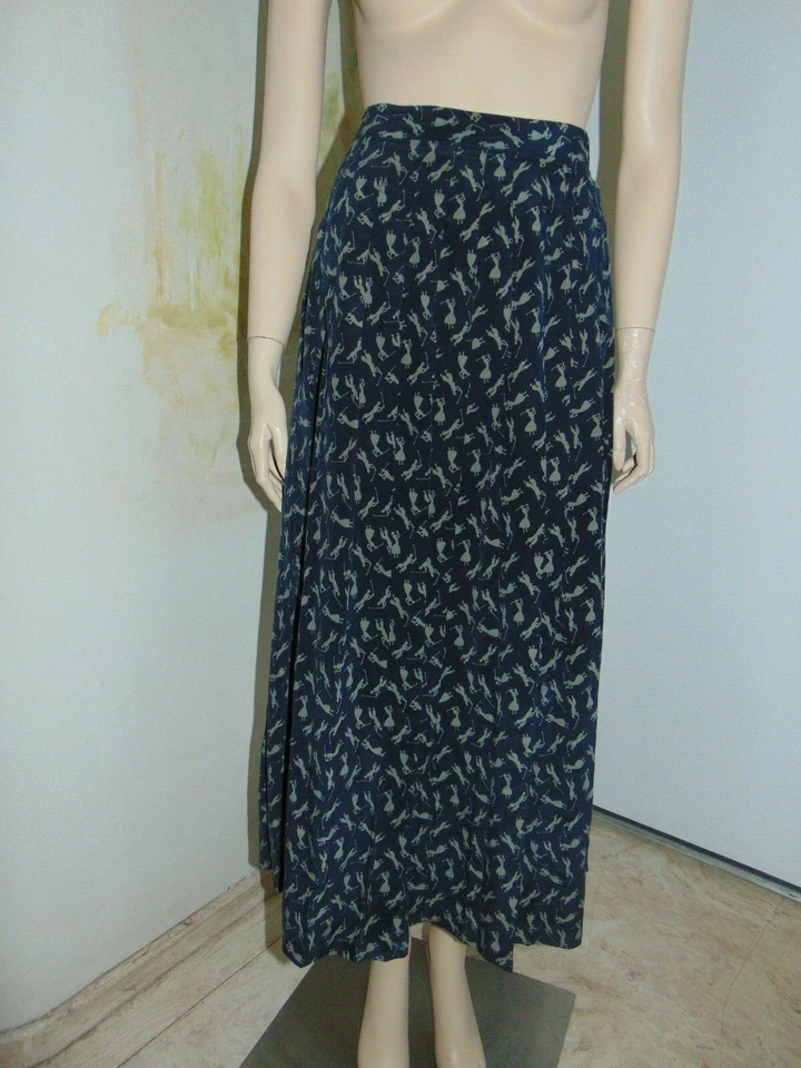 Falda plisada vintage años 80 "Austin Reed" clásica golf azul marino y beige Foto 2 de 4