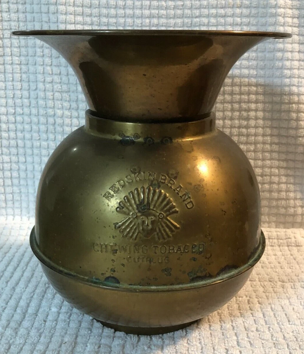redskin brand chewing tobacco spittoon value Vintage Cut Plug Brass & Copper ~11 Redskin Brand Spittoon | eBay