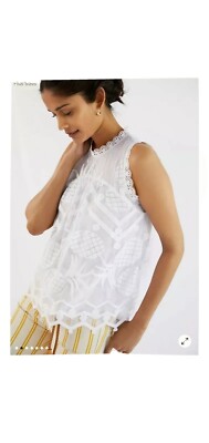 Anthropologie Maeve Pineapple Lace Blouse  size 4_ Small