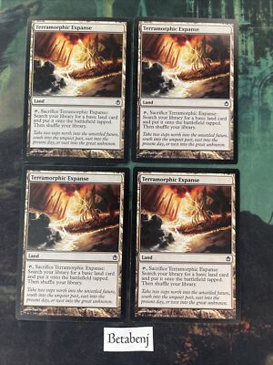 4x MTG Terramorphic Expanse - Duel Decks: Ajani vs. Nicol Bolas (DDH) (Playset)