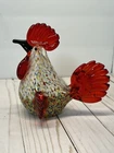 Vintage Murano Hand Blown Cased Art Glass Rooster End Of Day Ruby Feathers 5 3/4