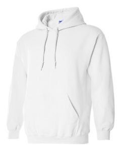 12 Wholesale Gildan White Hooded Adult Bulk Hoodie Lot S M L XL 2XL 3XL ...