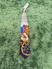 Vintage Looney Tunes Mania Taz Tasmanian Devil Basketball 100 Silk Necktie