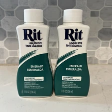 Lot Of 2 Rit Liquid Dye All Purpose Fabric Color 8 fl oz - EMERALD