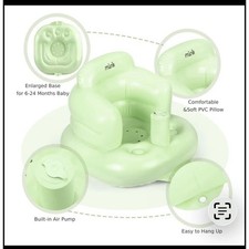 BabySeat Back Support Chair Inflatable Blow Up Green 3-36mo New