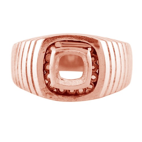 6.00MM Cushion Shape Semi Mount Solitaore Halo Women Ring 925 Sterling Silver