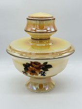 Vintage Gone with the Wind Style Lamp Shade – Hand Painted Floral - Ruffled Top
