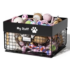 Dog Toy Basket - Metal Large Dog Toy Box for Small Dog - Dog Toy Storage Bin ...