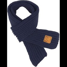 Toddlers Kids Boys Girls Winter Knitted Warm Scarf Navy Size One Size