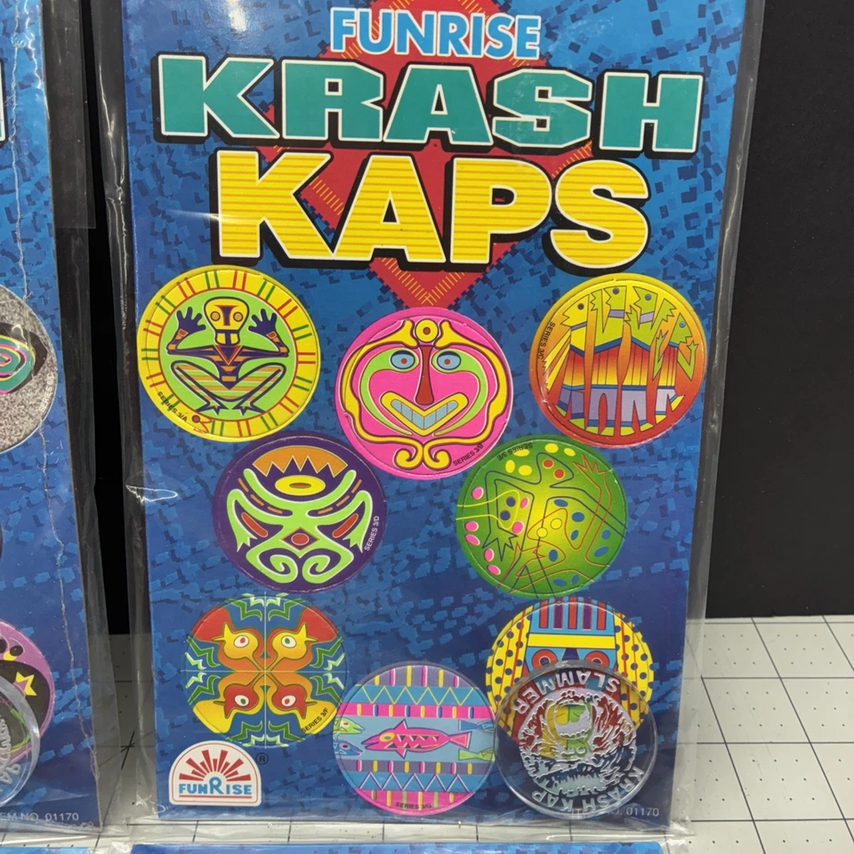 Vintage Funrise Krash Kaps Pogs Collect Trade Play Set of 8 Hang series 6 A-H/ - Image 4 of 4