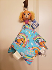 SKYE PAW PATROL-BABY SECURITY QUILT BLANKET W/ SENSORY TAGS - FOLLOW THE RAINBOW