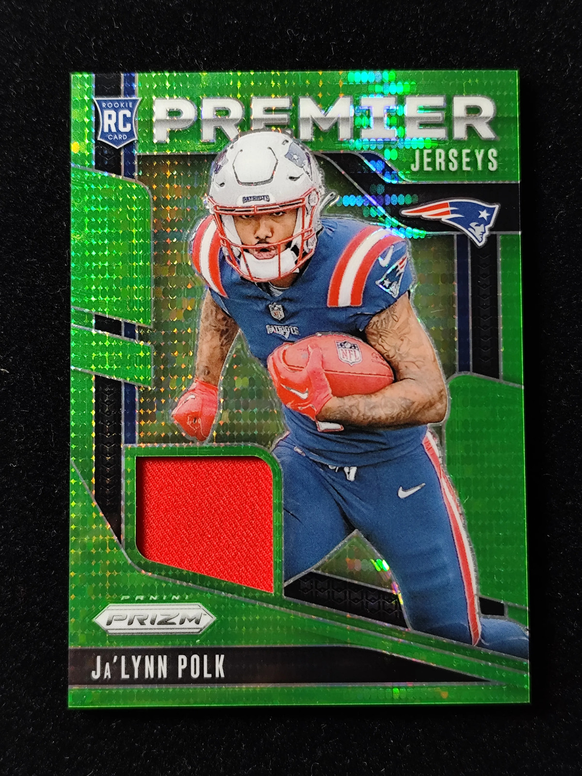 2024 Prizm Premier Jerseys Green Pulsar Ja'Lynn Polk RC Jersey Patriots GL12