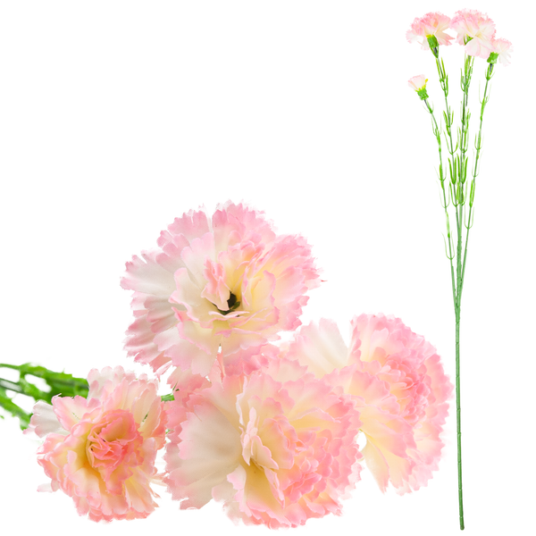 Nelkenzweig, Nelkenstrauß, Kunstblumen, Realistisch, Rosa, 60Cm-image
