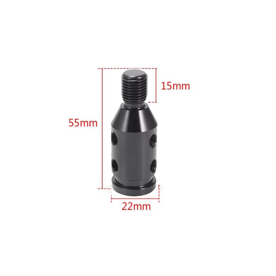 Black Shift Knob Adapter Gear Shifter Adapter Kit Aluminum Alloy with 4 ...
