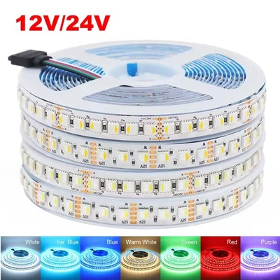 5M-20M 12V 24V LED Streifen RGB RGBW RGBWW SMD 5050 Stripe Dimmbar Band Leiste - Bild 1 von 4