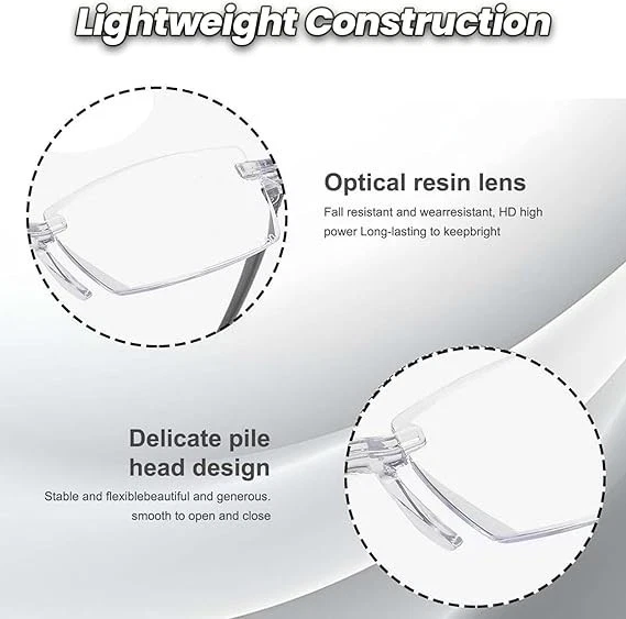 Gafas de enfoque automático Kloiadka, gafas Kloiadka, medio marco anti luz azul lectura Foto 3 de 4