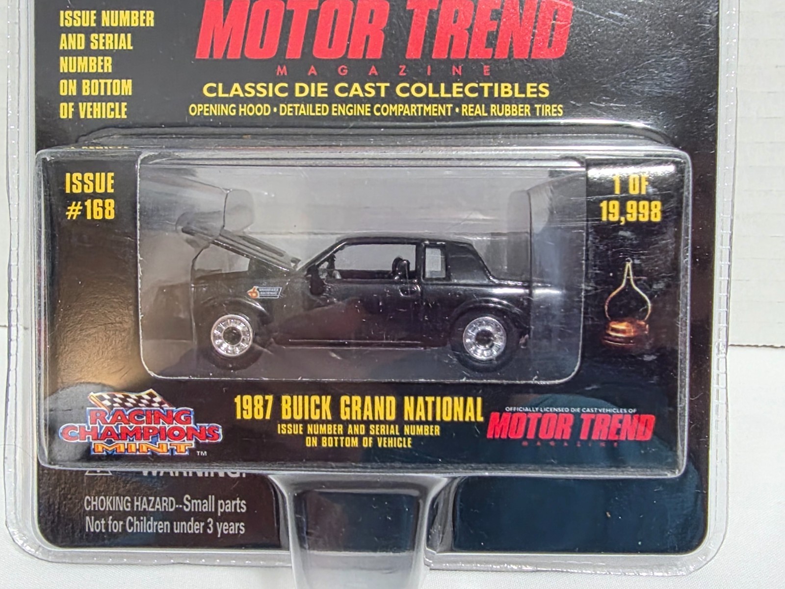 1987 BUICK GRAND NATIONAL BLACK ISSUE 168 RACING CHAMPIONS MINT MOTOR TREND CAR