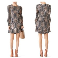Flynn Skye Lydia Love Daze Black Pink Floral Long Sleeve Mini Dress S