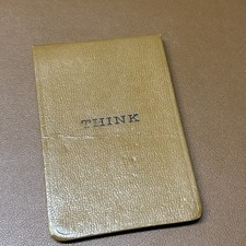 Vintage IBM Think Notepad Thinkpad Pocket Paper Pad Leatherette Case Cover 1960s