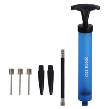 Skoloo 10" Portable Hand Air Ball Pump Inflator Kit with 10 inch, Blue