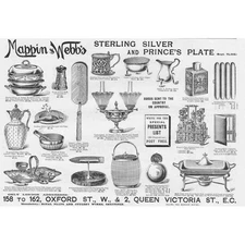 MAPPIN & WEBB Sterling Silver & Prince's Plate Victorian Advertisement 1895