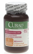 Curad Iodoform Gauze Packing Strip, Sterile, 1/2" x 5yd 1 Count (Pack of 1) 