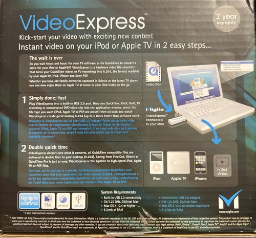 Miglia VideoExpress USB 2.0 Videokonverter für iPod und Apple TV Mac - Bild 4 von 5
