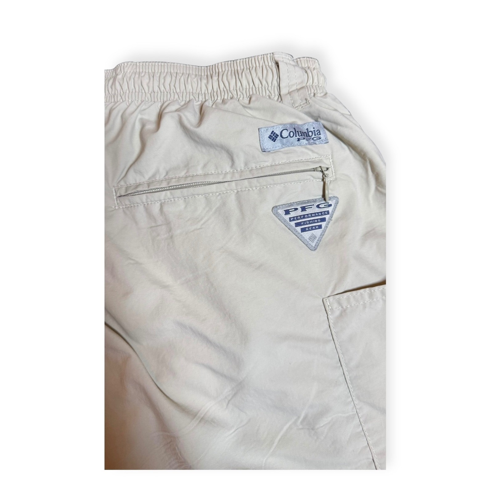 Columbia Mens Fishing Outdoors Flat Front Shorts Green UPF30