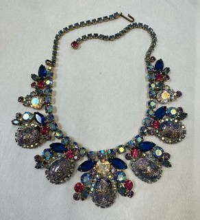 D and E Juliana ‘Easter Egg’ Necklace 5 Flowers Beautiful Stones