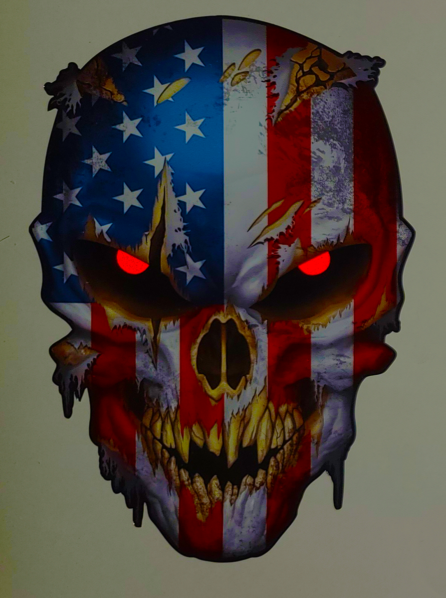 Military Car Decal American Flag Skull Decal - Vinyl Bumper Sticker Or Window Decal For Car, Truck, Laptop - 3M Material, Made In USA 3M Flags & Political Car & Truck Decals/Stickers - Foto 7