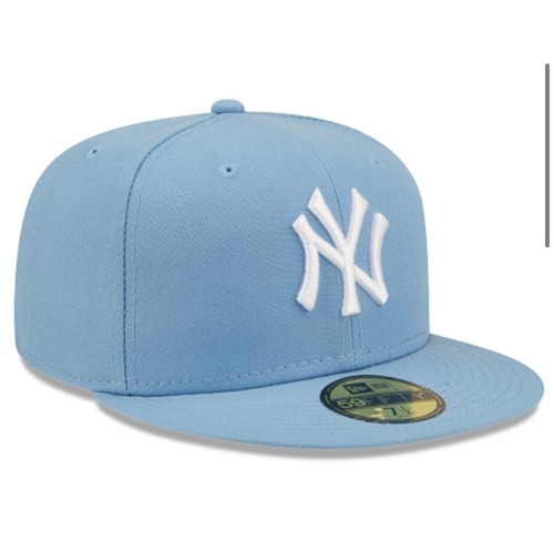 New York Yankees New Era 59FIFTY Fitted Cap HAT 5950 BABY SKY LIGHT BLUE WHITE