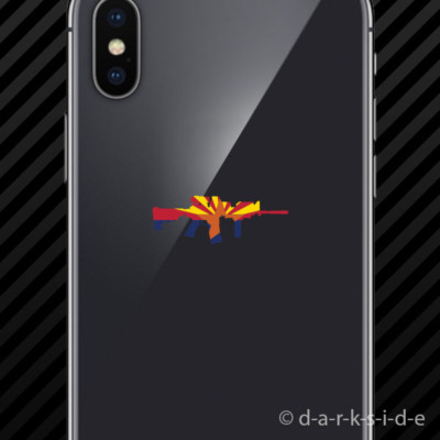 (2x) Arizona State Shape AR15 Cell Phone Sticker Mobile AR-15 M16 M-16 AZ