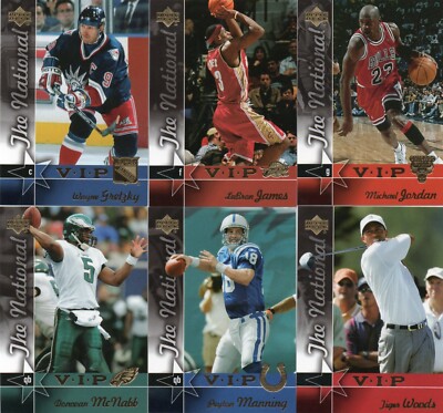 2005 Upper Deck The National VIP seal set that Includes Jordan, Lebron, Gretzky+